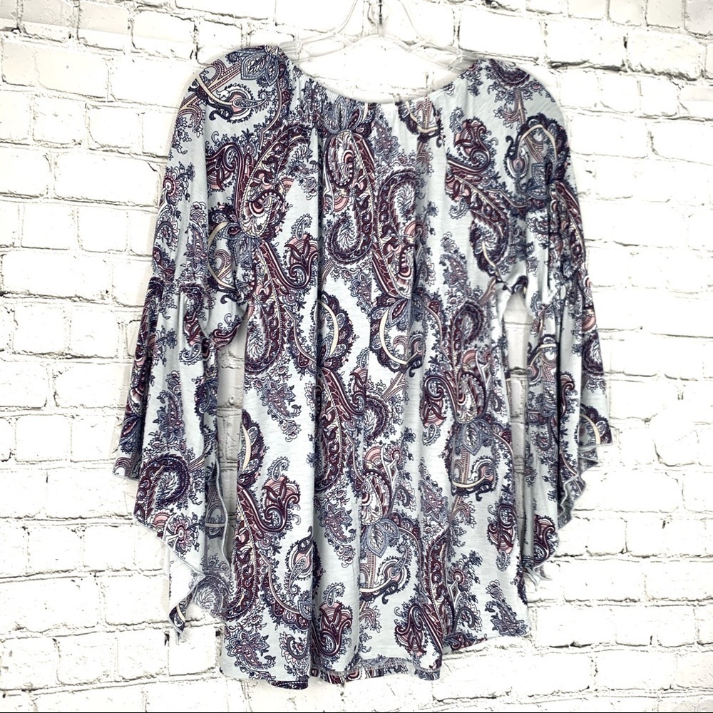 𝅺nwot-naif Boho Loose Fit Flair Sleeve Print Top SM - Picture 12 of 16